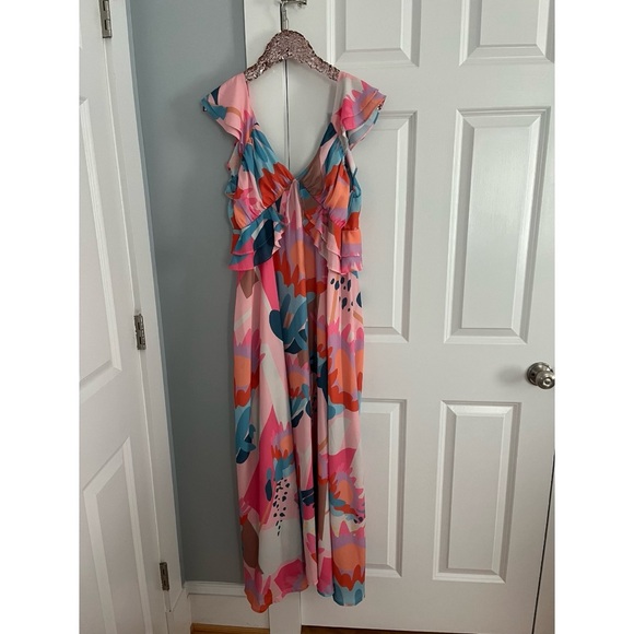 Multi Print Large Ruffle Maxi Dress - Picture 5 of 8